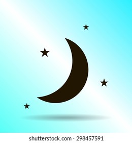 Moon & stars. vector icon