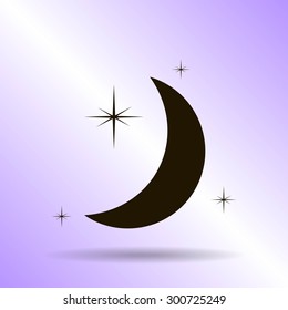 Moon & stars. vector icon