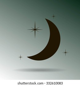 Moon & stars. vector icon