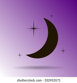 Moon & stars. vector icon