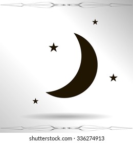 Moon & stars. vector icon