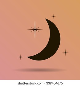 Moon & stars. vector icon