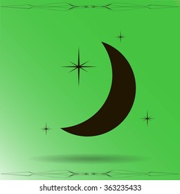 Moon & stars. vector icon