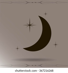 Moon & stars. vector icon