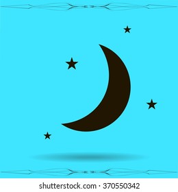 Moon & stars. vector icon