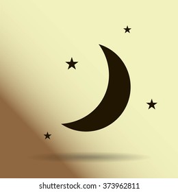 Moon & stars. vector icon