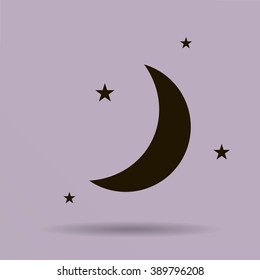 Moon & stars. vector icon