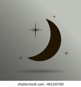 Moon & stars. vector icon
