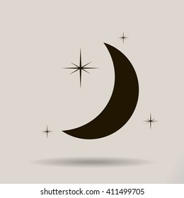Moon & stars. vector icon