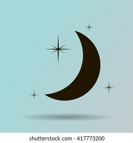 Moon & stars. vector icon