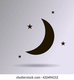 Moon & stars. vector icon