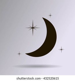 Moon & stars. vector icon