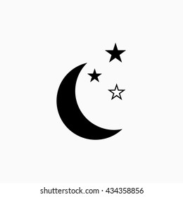 Moon Stars Night Flat Vector Icon Stock Vector (Royalty Free) 1720786150