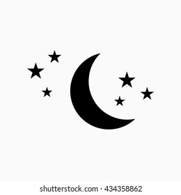 Night Icon Vector Illustration On White Stock Vector (royalty Free 