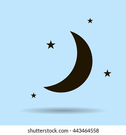Moon & stars. vector icon