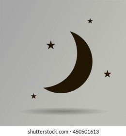 Moon & stars. vector icon