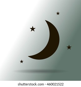 Moon & stars. vector icon