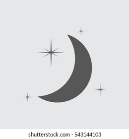 Moon & stars. vector icon