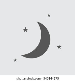Moon & stars. vector icon