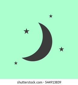 Moon & stars. vector icon