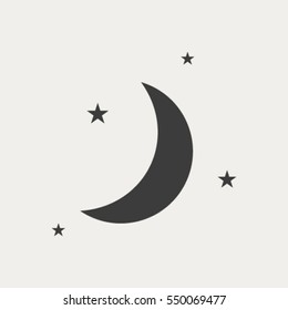Moon & stars. vector icon