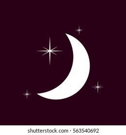 Moon & stars. vector icon