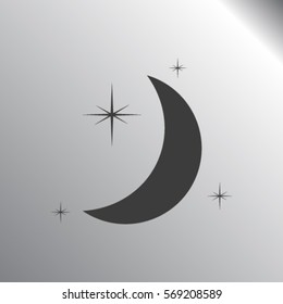 Moon & stars. vector icon