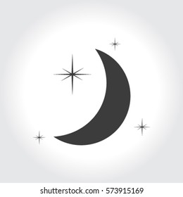 Moon & stars. vector icon