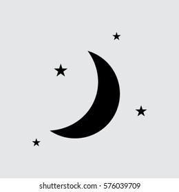 Moon & stars. vector icon