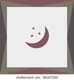 Moon And Stars Vector Icon.
