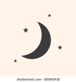 Moon & stars. vector icon