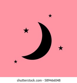 Moon & stars. vector icon
