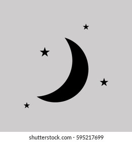 Moon & stars. vector icon