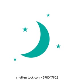 Moon & stars. vector icon