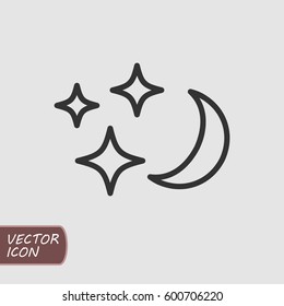 Moon and stars vector icon