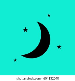 Moon & stars. vector icon