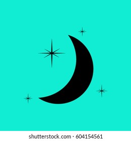 Moon & stars. vector icon