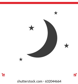 Moon & stars vector icon