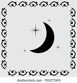 Moon & stars vector icon