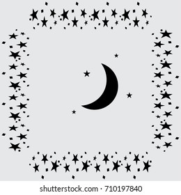 Moon & stars vector icon
