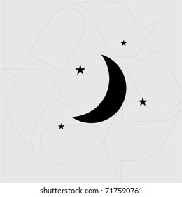 Moon & stars vector icon