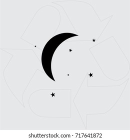 Moon & stars vector icon