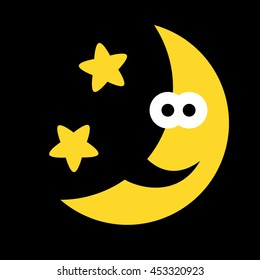 moon stars vector icon art background