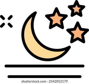 Moon And Stars Vector Icon Design