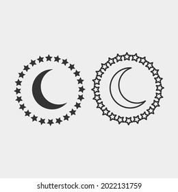 moon and stars vector icon illustration sign