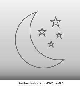 Moon with Stars Vector Icon Illustration
