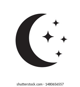 Moon and stars vector icon isolated on background.