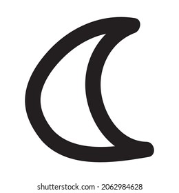 Moon and stars vector icon isolated on background with handdrawn doodle style