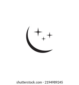 Moon and stars vector icon , night icon.