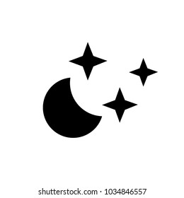 Moon and stars vector icon.Night symbol. Modern illustration for web and mobile apps design